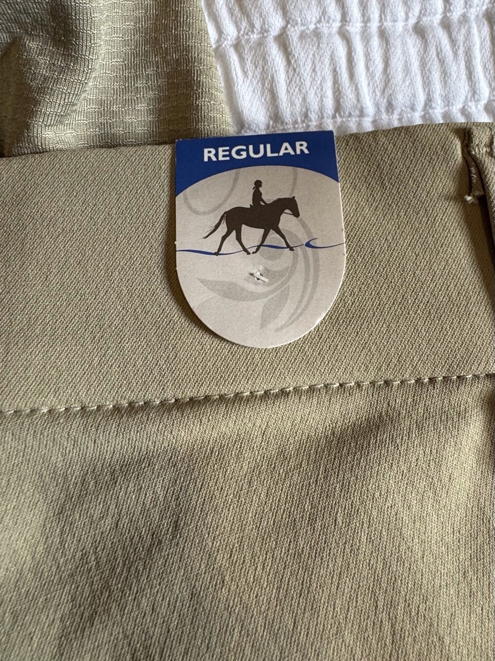 Regular Fit Equestrian-Style Khaki Pants/Breeches